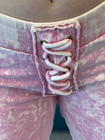 Lace Front Jogger - Sea Pink