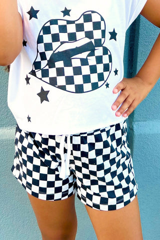 All Over Print Checkered Shorts