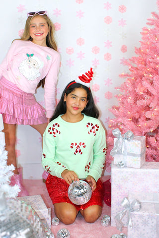 Sequins Candy Cane Sweatshirt